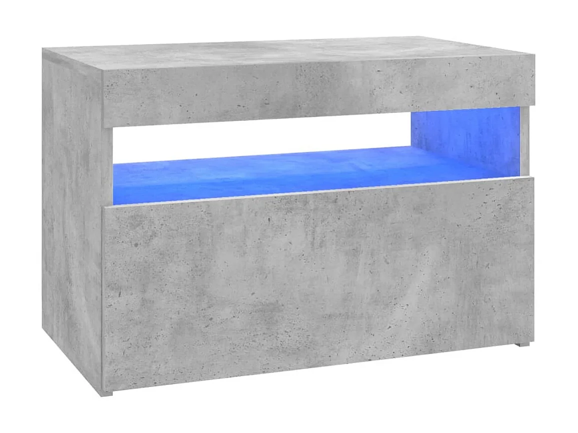 Móvel de TV com luzes LED cinza concreto 60x35x40 cm