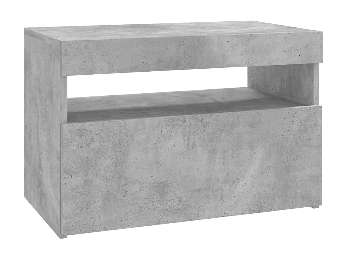 Móvel de TV com luzes LED cinza concreto 60x35x40 cm