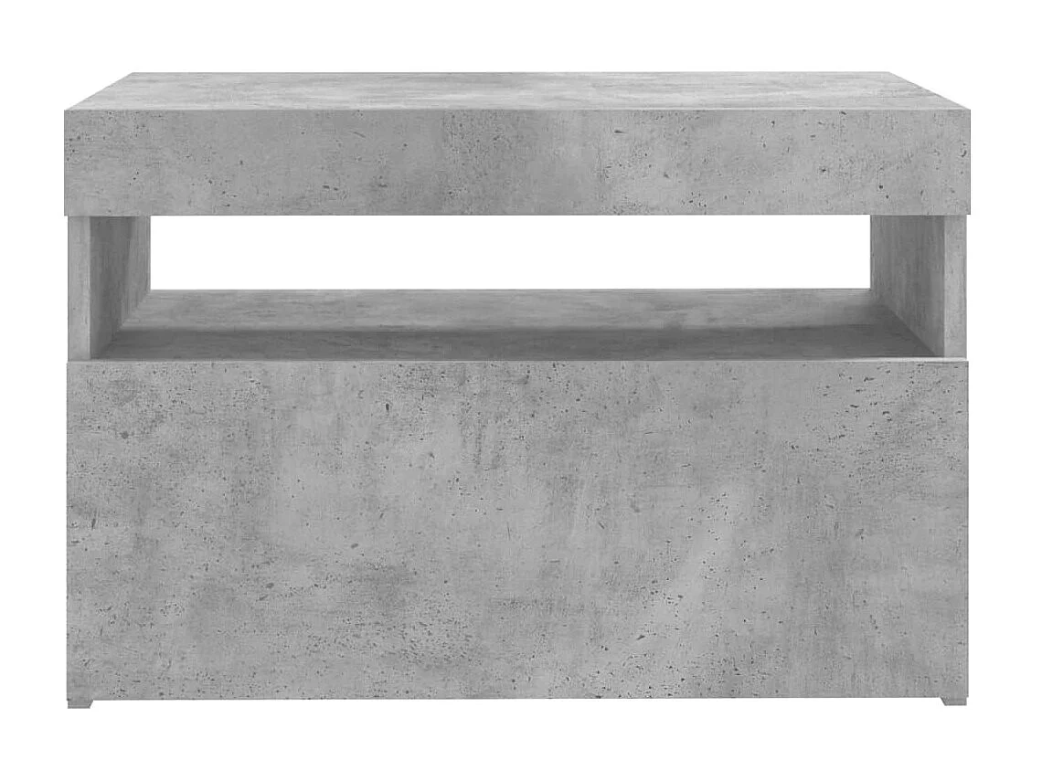 Meuble TV avec lumières LED gris béton 60x35x40 cm