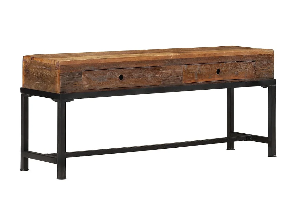 Meuble TV 110x30x46 cm bois massif de récupération