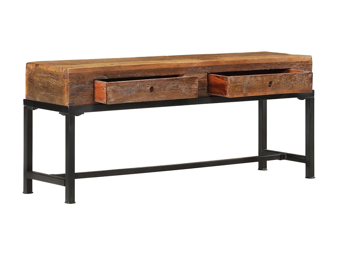 Meuble TV 110x30x46 cm bois massif de récupération