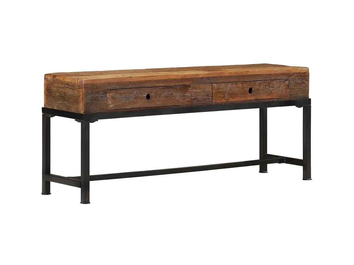 Meuble TV 110x30x46 cm bois massif de récupération