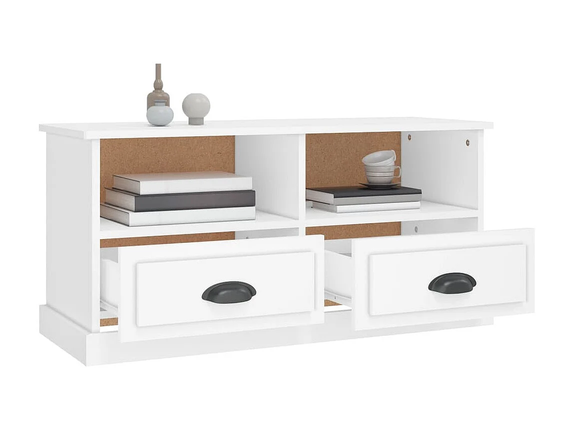 Meuble TV blanc 93x35,5x45 cm bois d'ingénierie