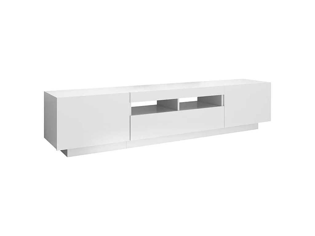 Meuble TV avec lumières LED Blanc 180x35x40 cm