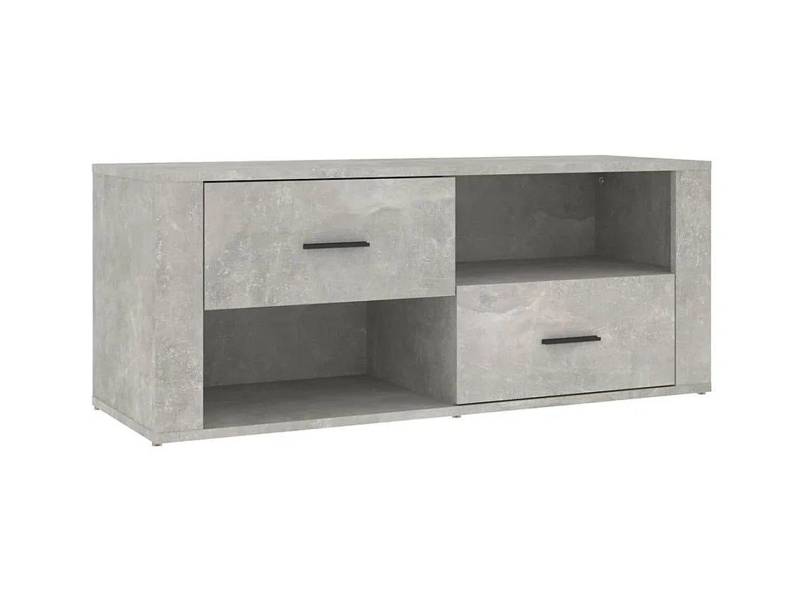 TV-Schrank Betongrau 100x35x40 cm Holzwerkstoff