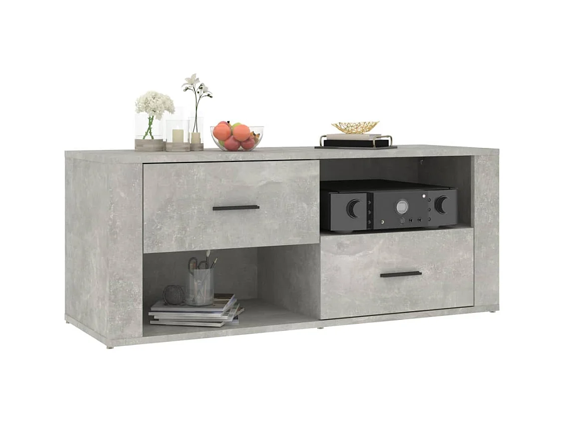 TV-Schrank Betongrau 100x35x40 cm Holzwerkstoff