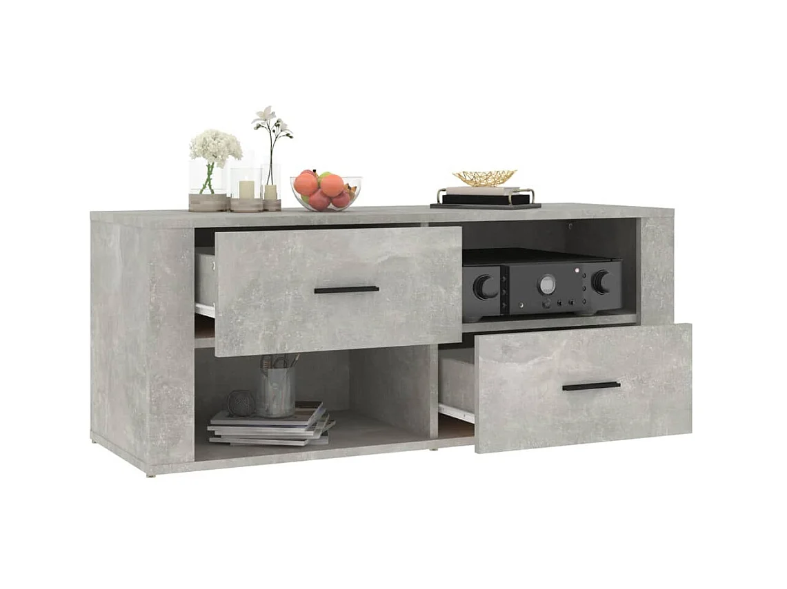 TV-Schrank Betongrau 100x35x40 cm Holzwerkstoff