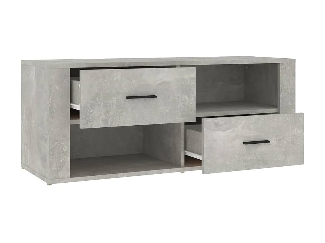 Meuble TV Gris béton 100x35x40 cm Bois d'ingénierie
