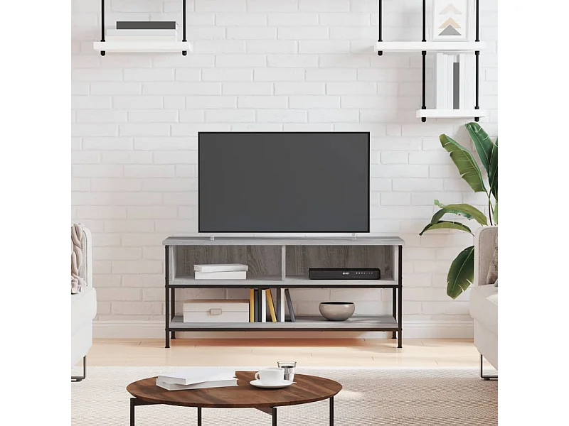 Mobile TV Sonoma grigio 100x35x45 cm in derivati del legno