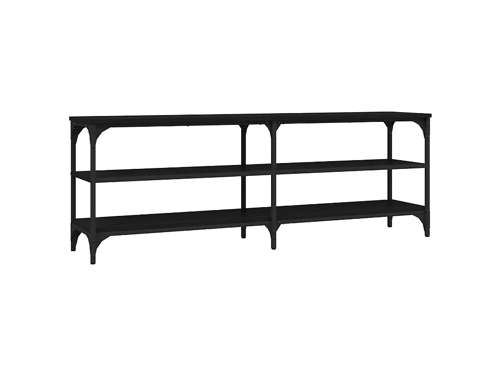 Meuble TV noir 140x30x50 cm bois d'ingénierie