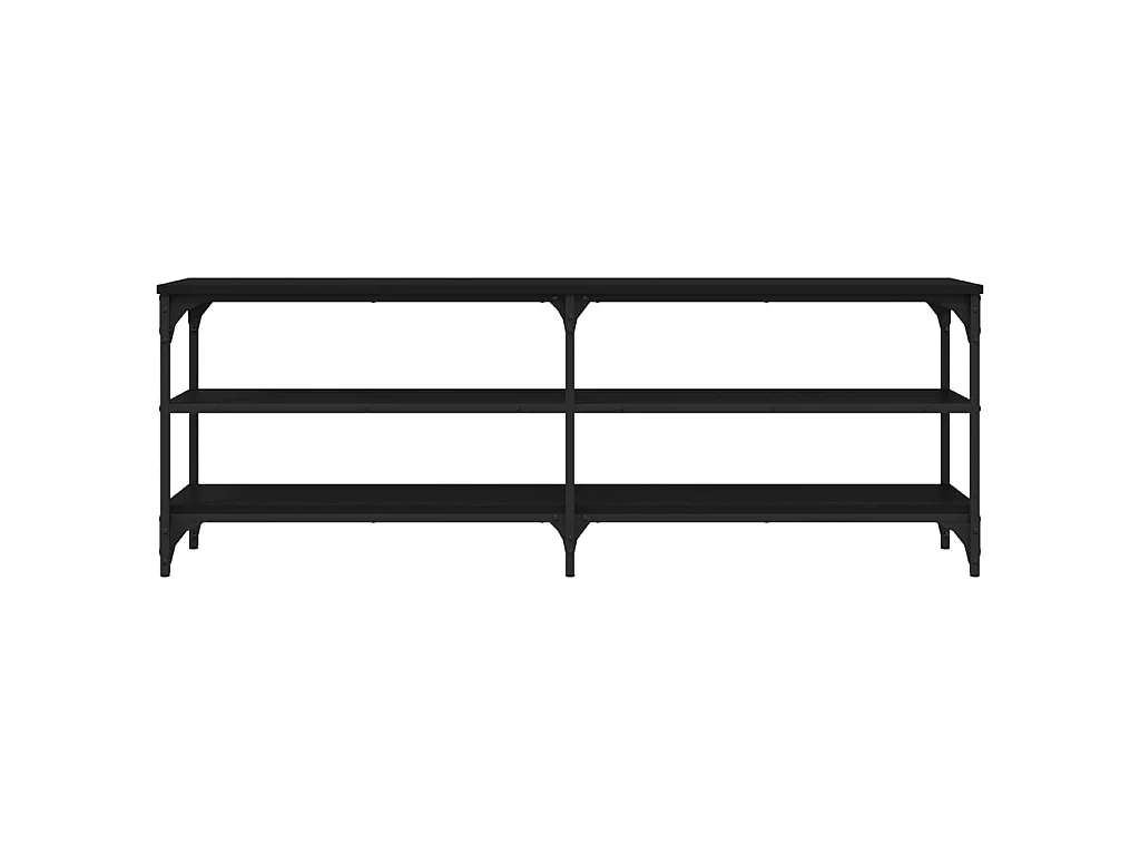 Meuble TV noir 140x30x50 cm bois d'ingénierie