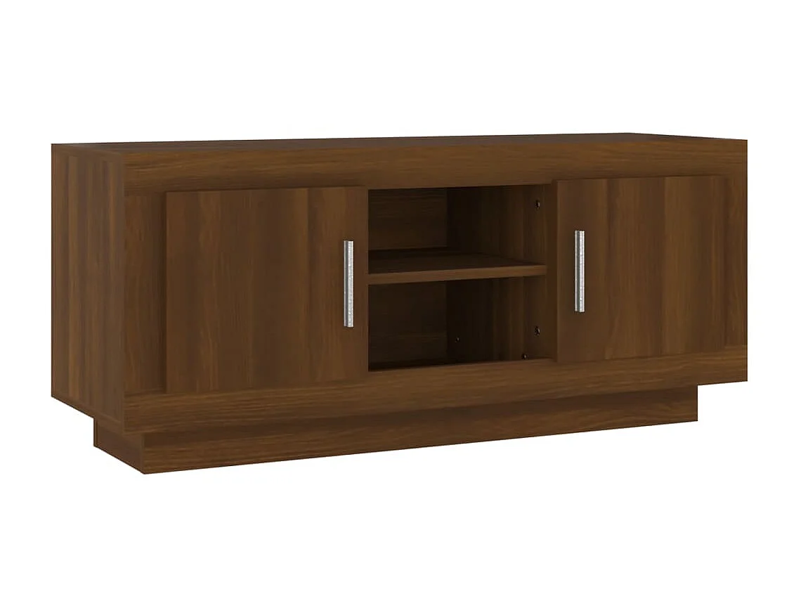 Meuble TV chêne marron 102x35x45 cm bois d'ingénierie