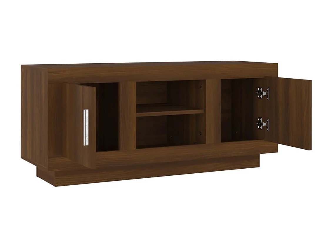 Meuble TV chêne marron 102x35x45 cm bois d'ingénierie