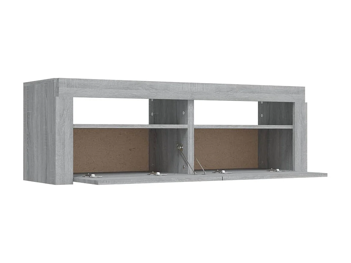 Meuble TV avec lumières LED sonoma gris 120x35x40 cm