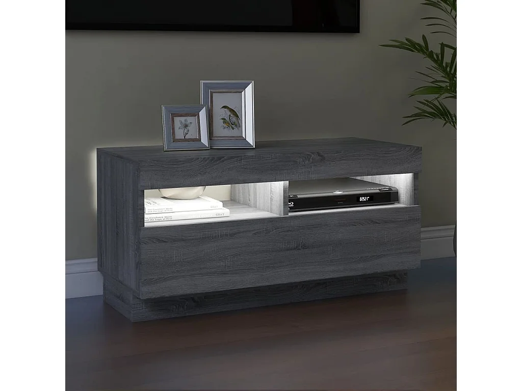 TV-meubel met LED-verlichting sonoma grijs 80x35x40 cm