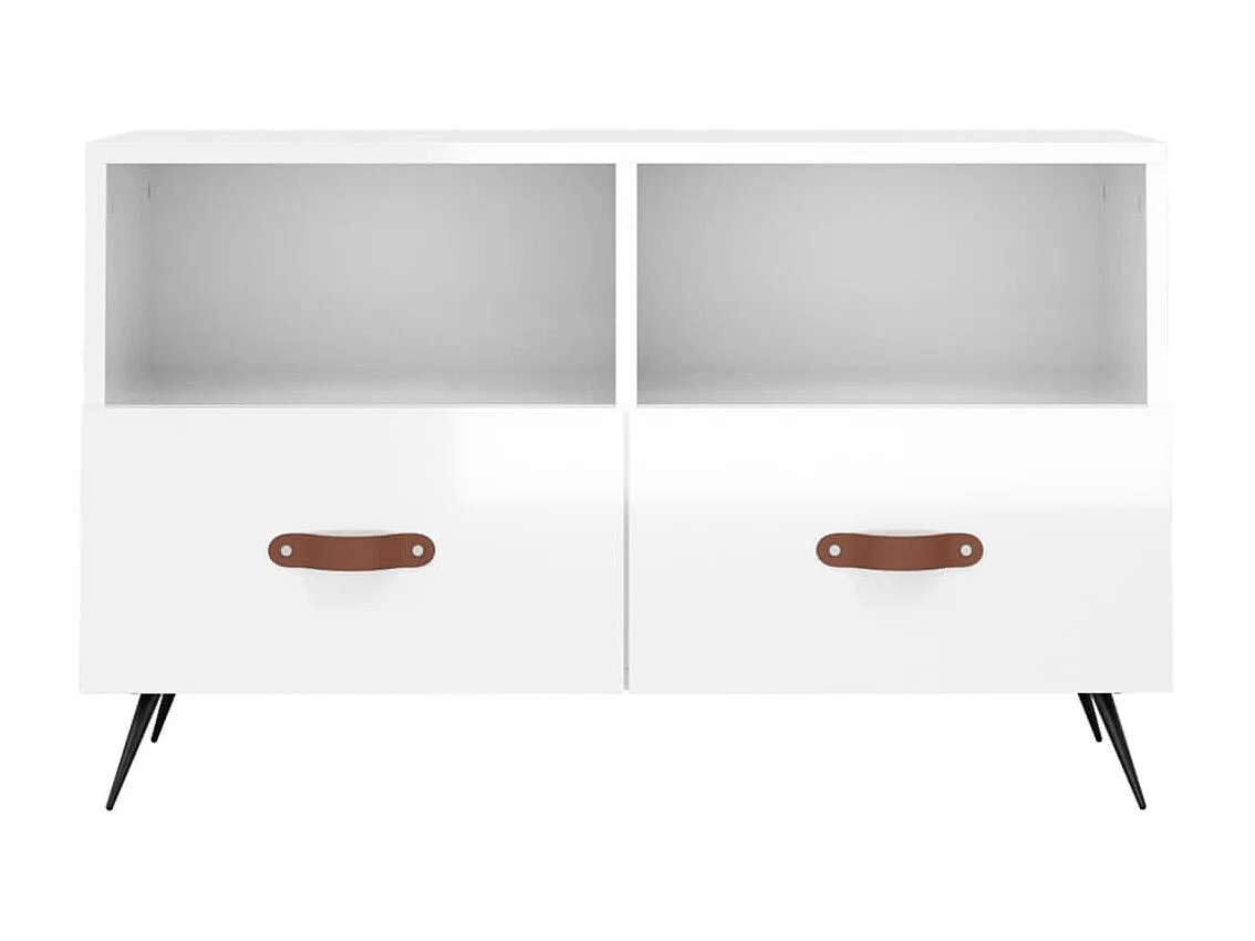 Meuble TV Blanc brillant 80x36x50 cm Bois d'ingénierie