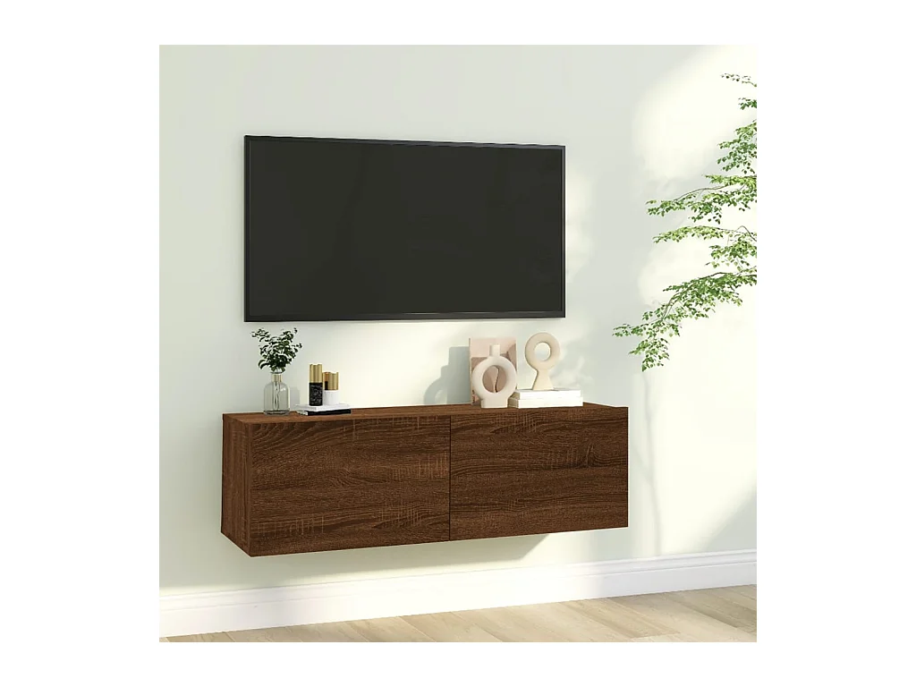 Armoire murale TV Chêne marron 100x30x30 cm Bois d'ingénierie