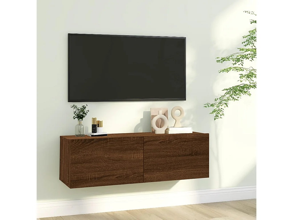 TV-Wandschrank Braune Eiche 100x30x30 cm Holzwerkstoff