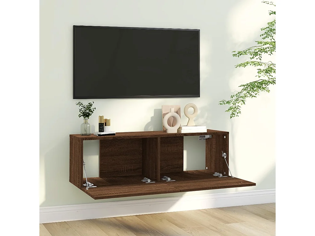 TV-Wandschrank Braune Eiche 100x30x30 cm Holzwerkstoff