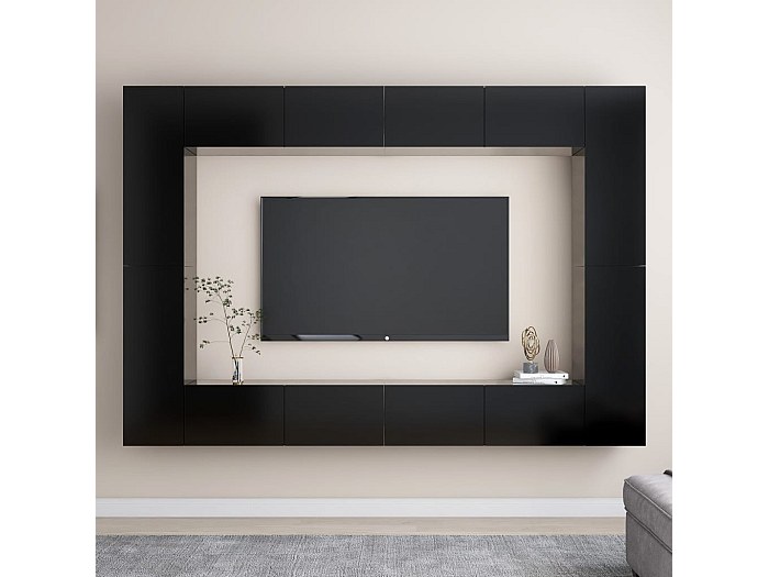 conjunto-mueble-tv-8-piezas-aglomerado-negro