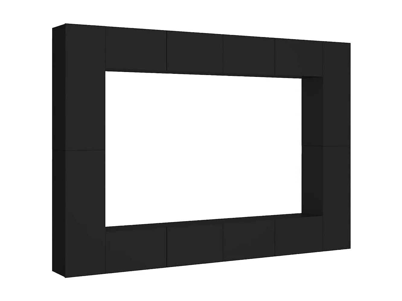 Ensemble de meubles TV 8 pcs Noir Aggloméré