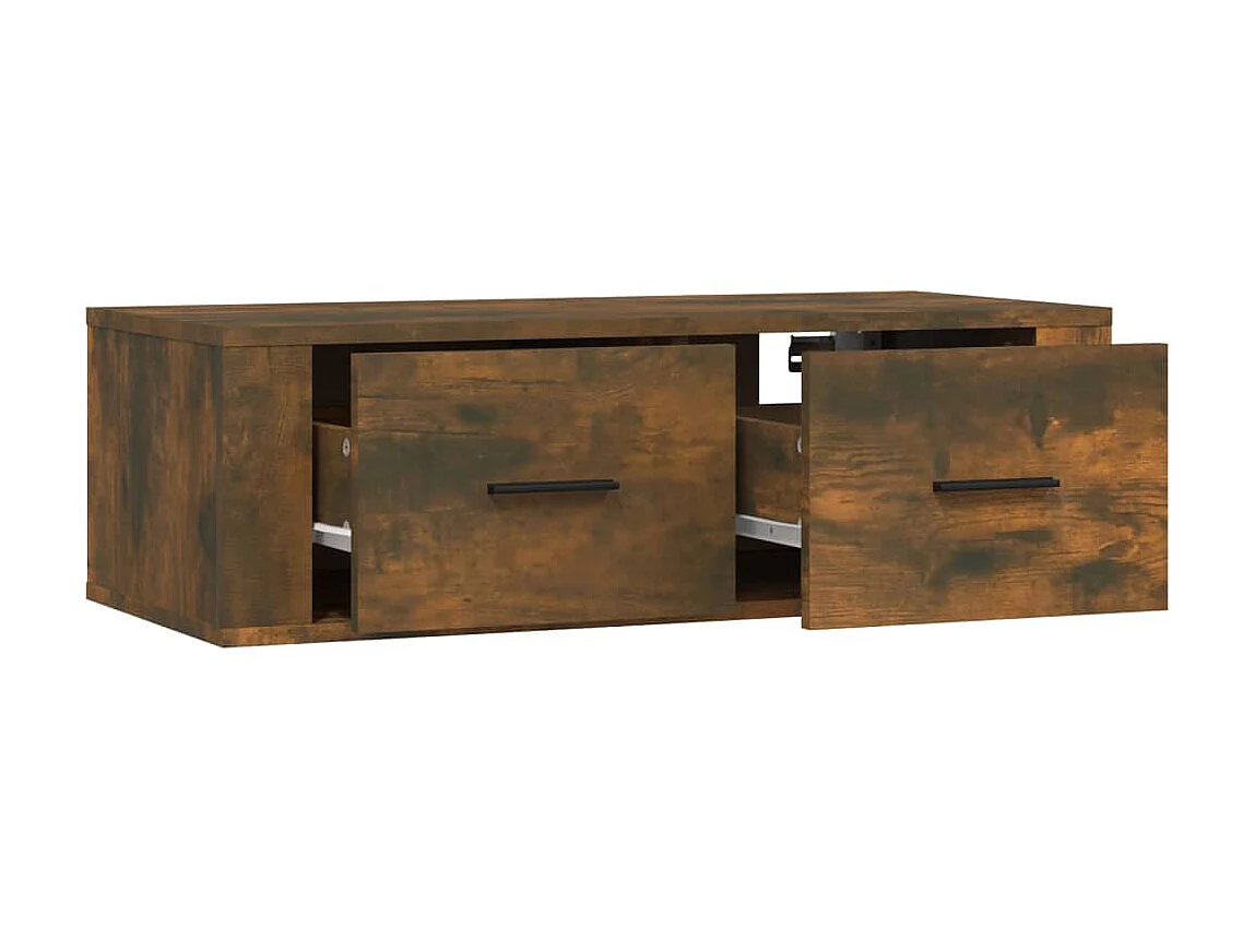 Armoire TV suspendue Chêne fumé 80x36x25 cm Bois d'ingénierie