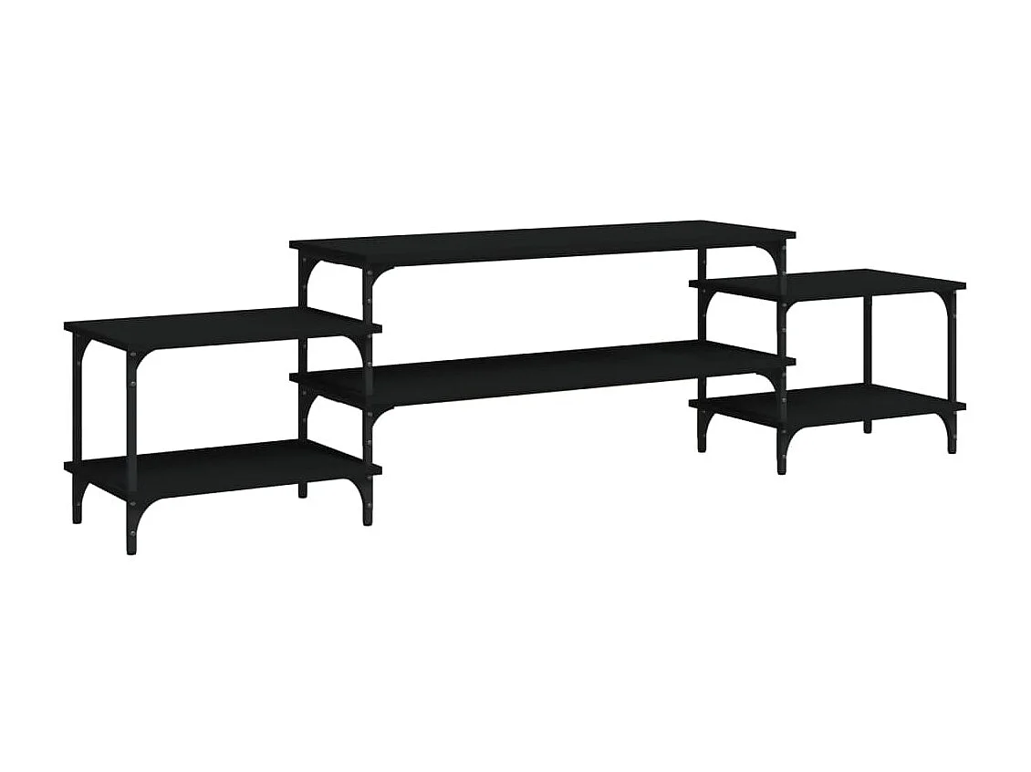 Mueble TV negro 197x35x52 cm de madera contrachapada