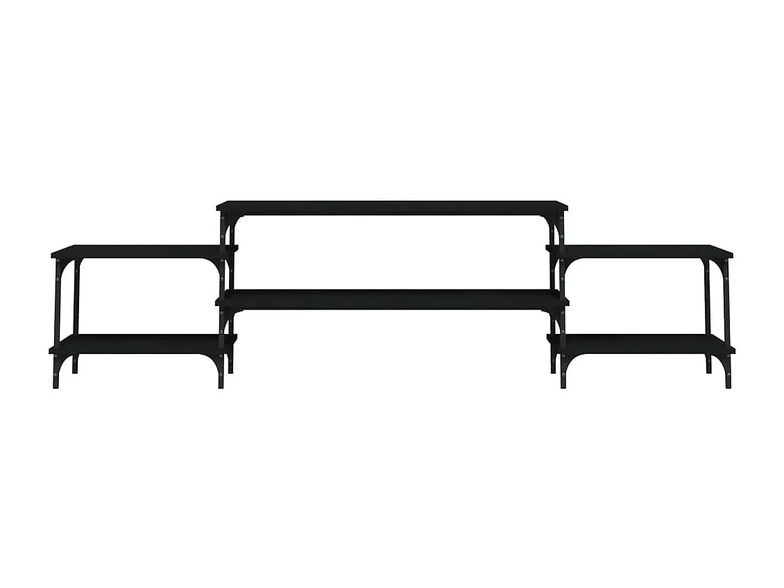 Mueble TV negro 197x35x52 cm de madera contrachapada