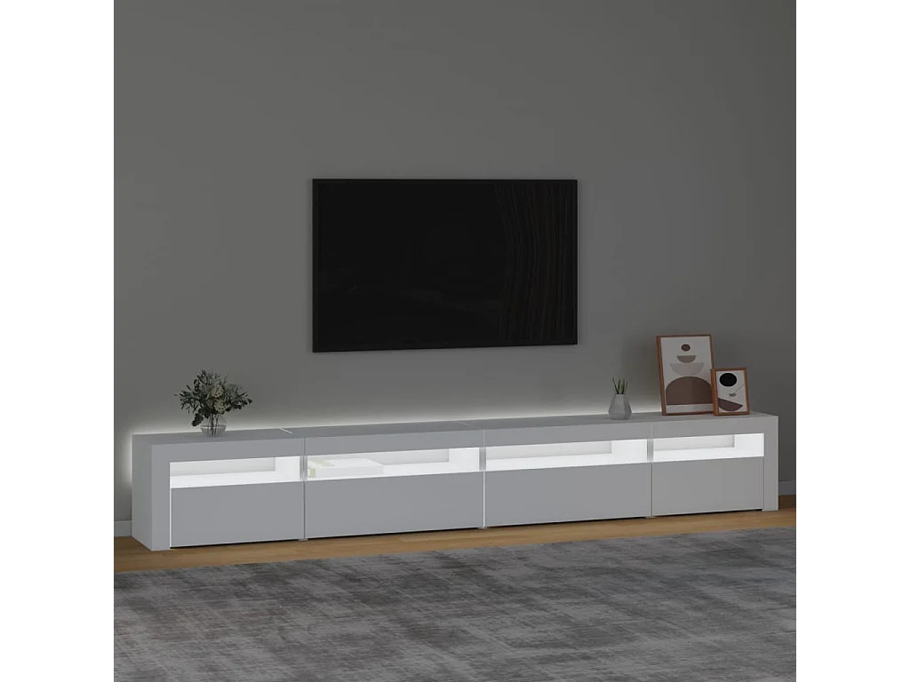 Mobile TV con luci LED Bianco 270x35x40 cm