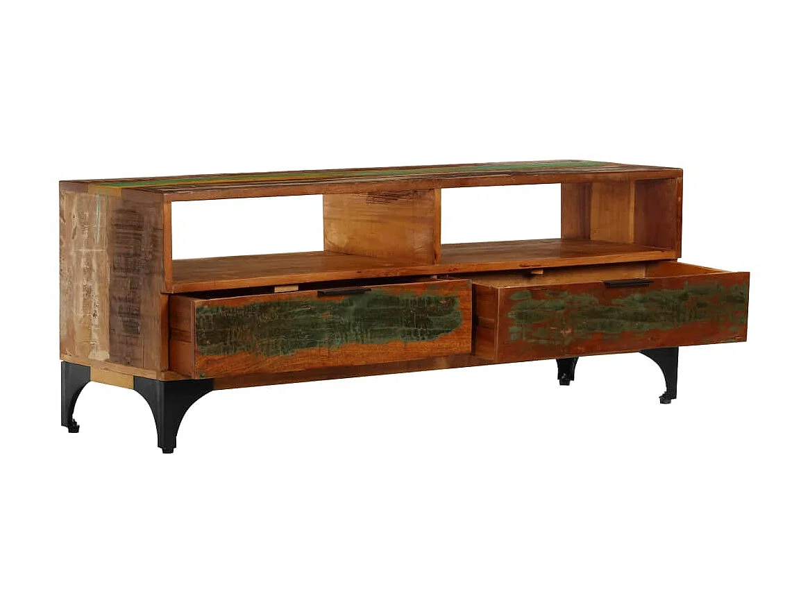 Meuble TV 118 x 35 x 45 cm Bois de récupération massif
