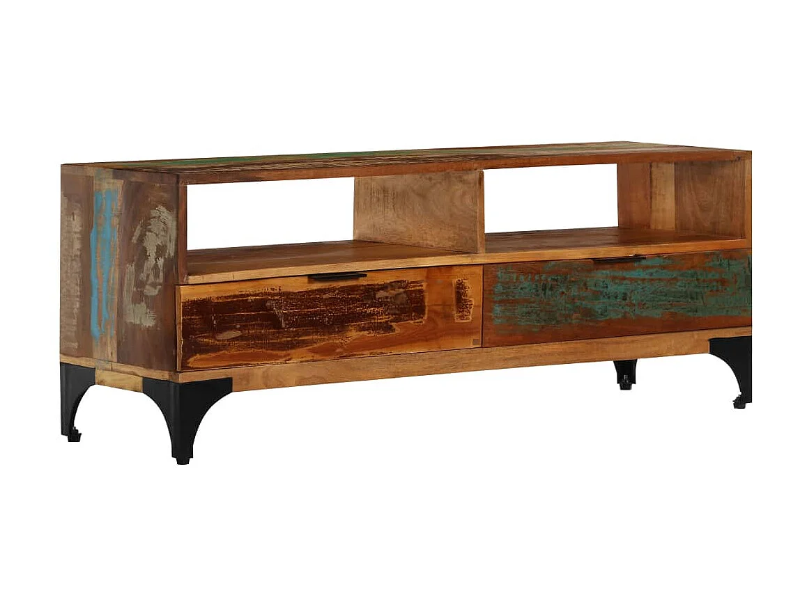 Meuble TV 118 x 35 x 45 cm Bois de récupération massif