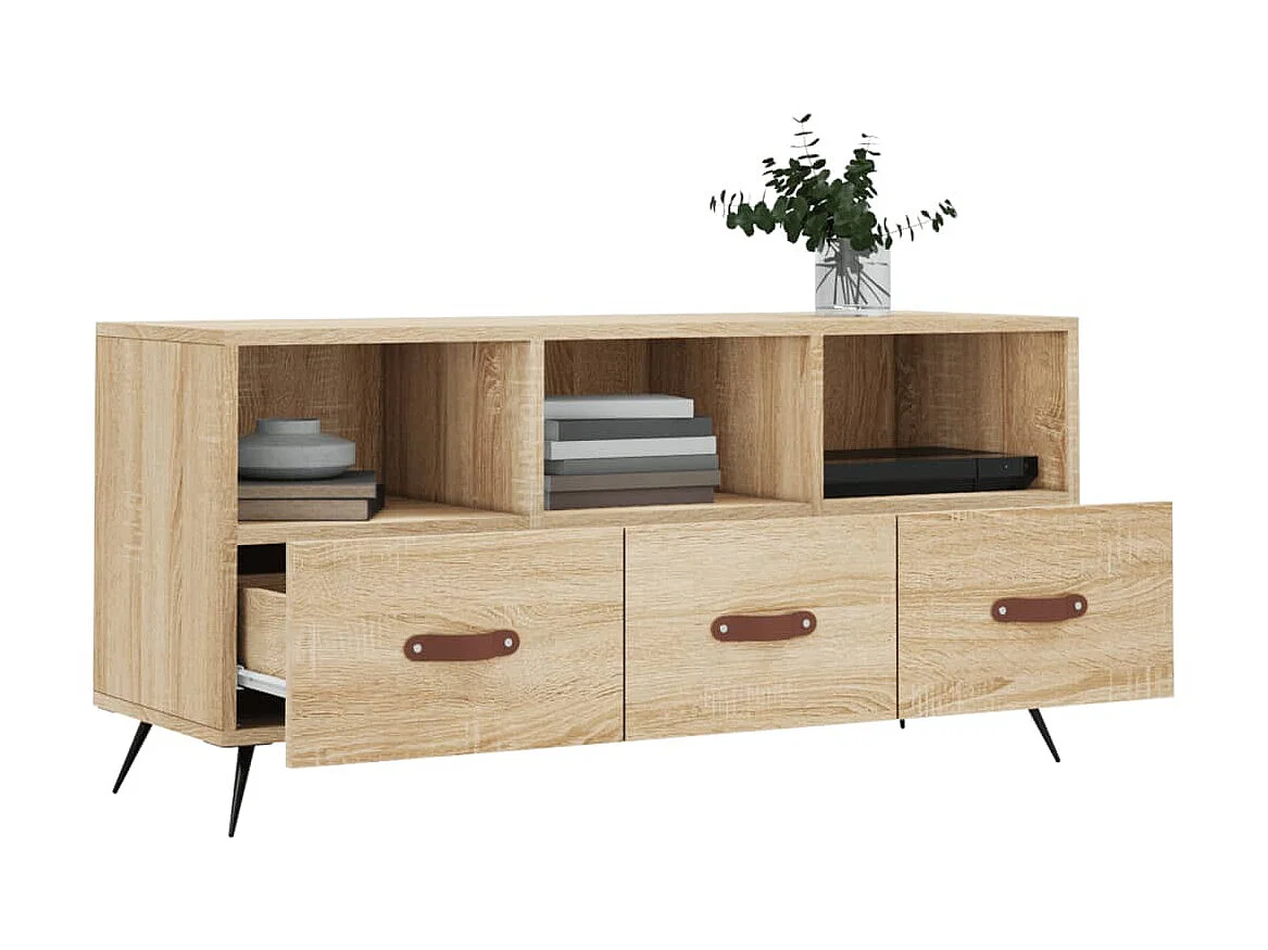 Meuble TV chêne sonoma 102x36x50 cm bois d'ingénierie