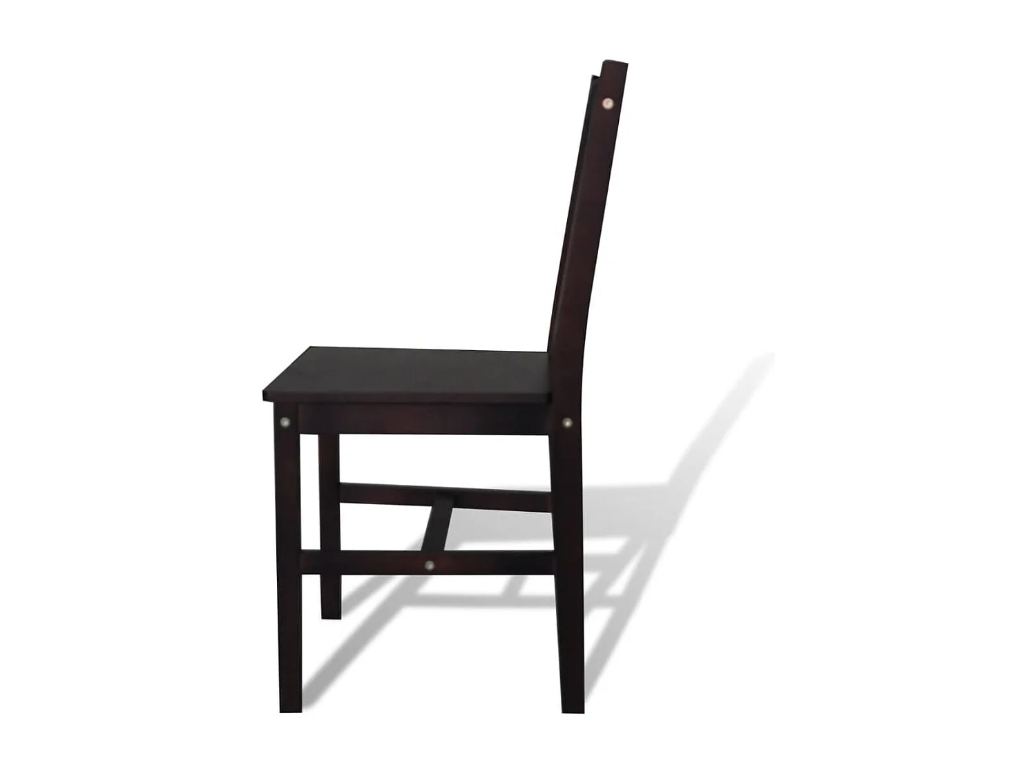 Eetkamerstoelen set van 6 donkerbruin grenenhout