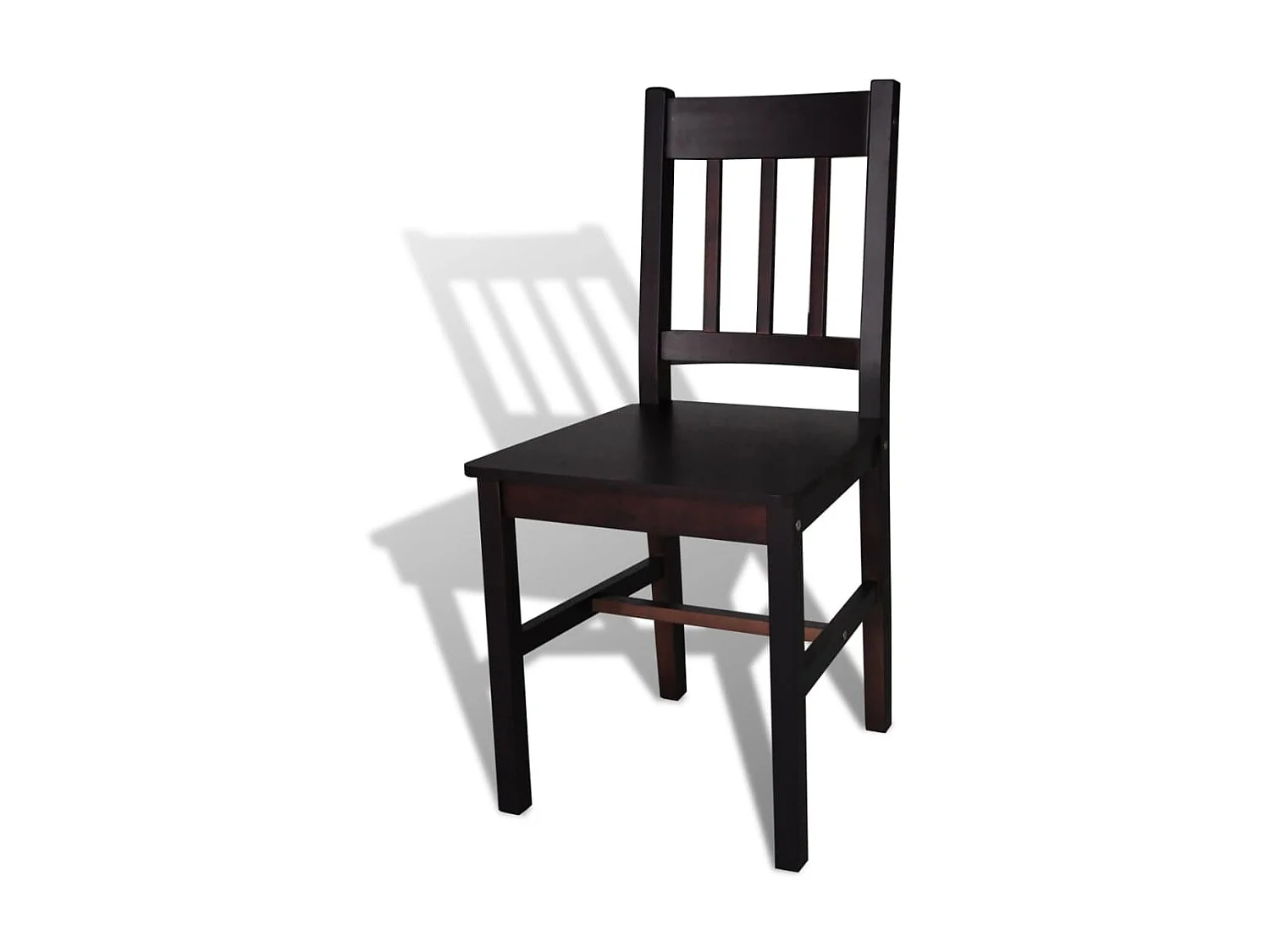 Eetkamerstoelen set van 6 donkerbruin grenenhout