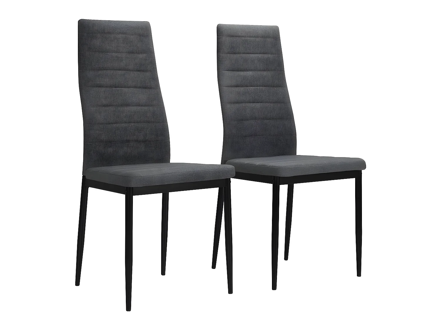 Chaises à manger lot de 2 gris clair tissu