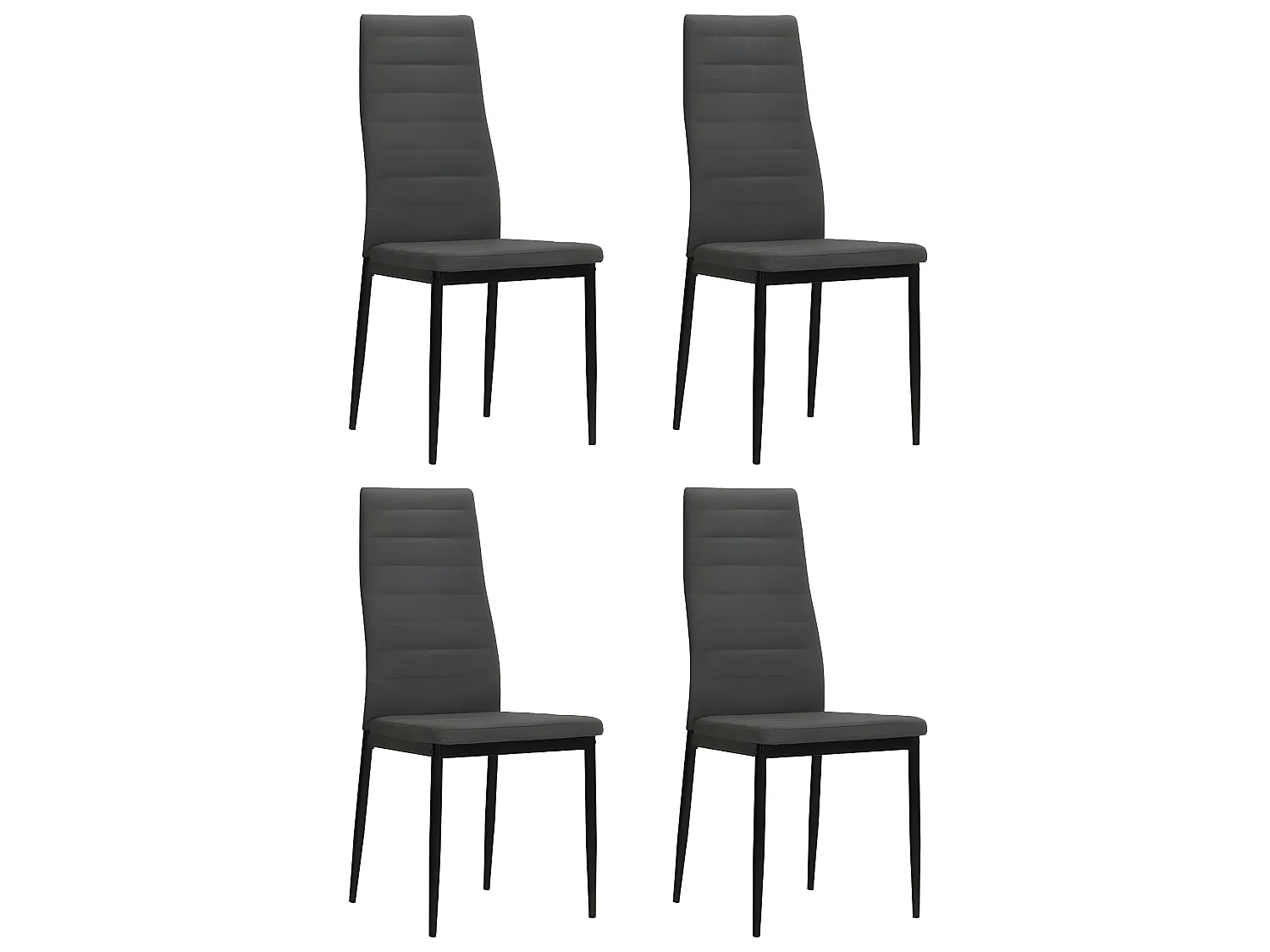 Chaises à manger lot de 4 gris foncé tissu