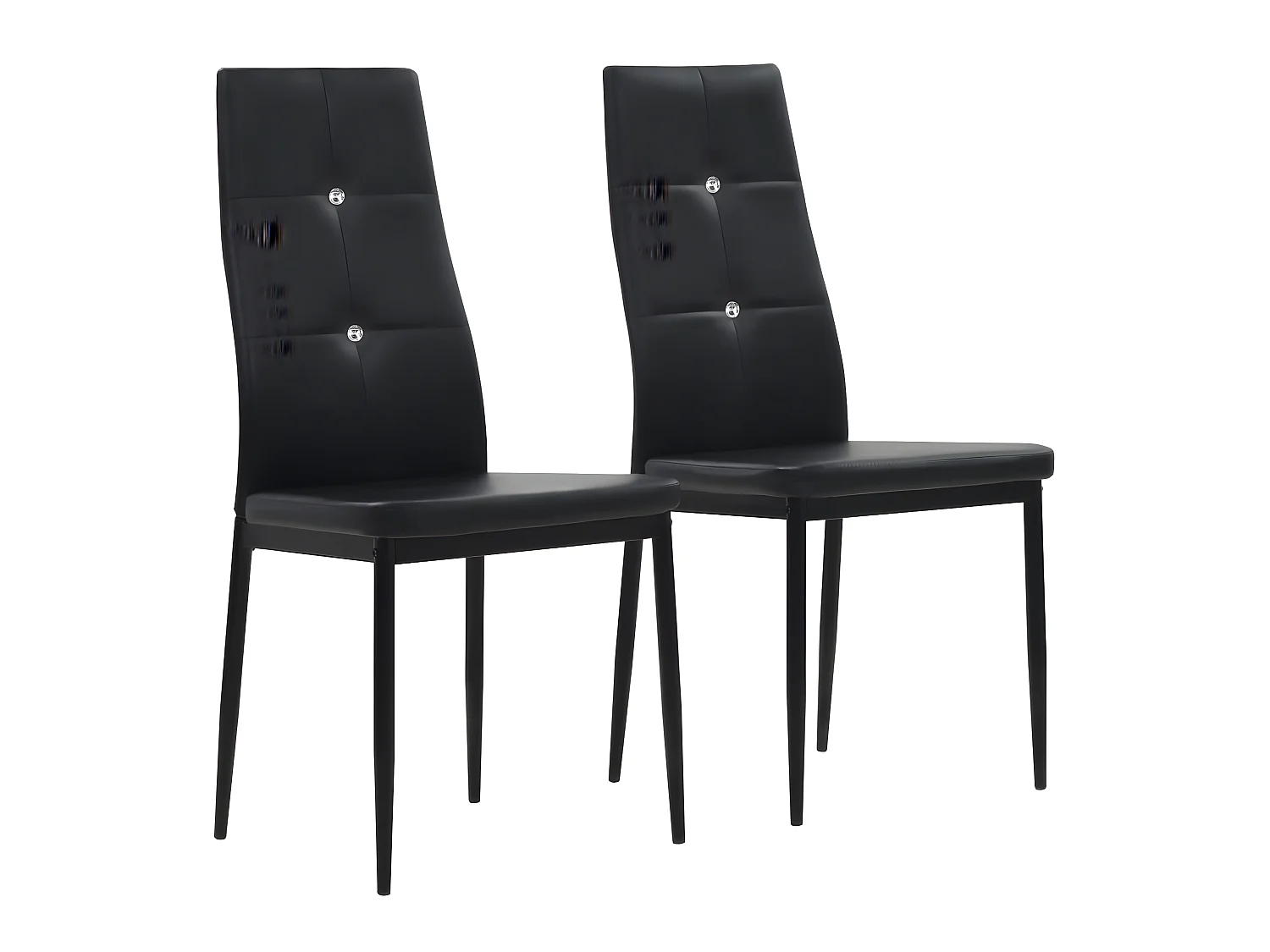 Chaises à manger lot de 2 noir similicuir