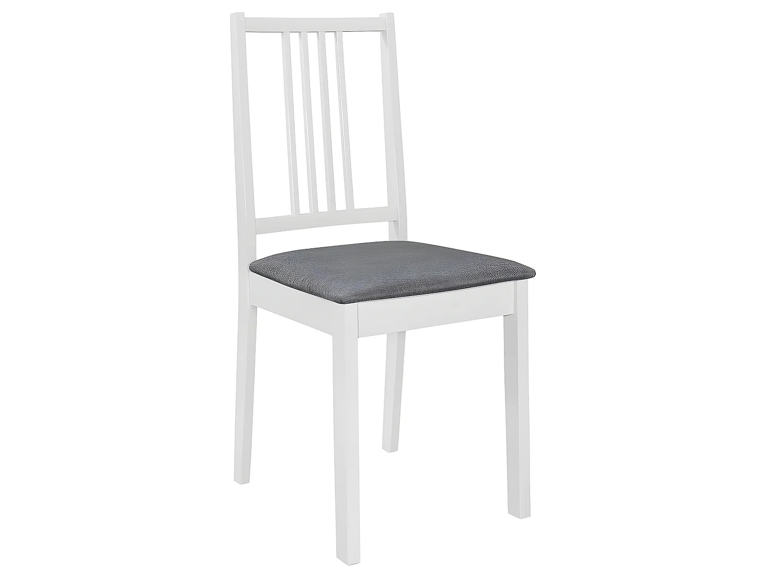 Chaises à manger avec coussins lot de 4 blanc bois solide