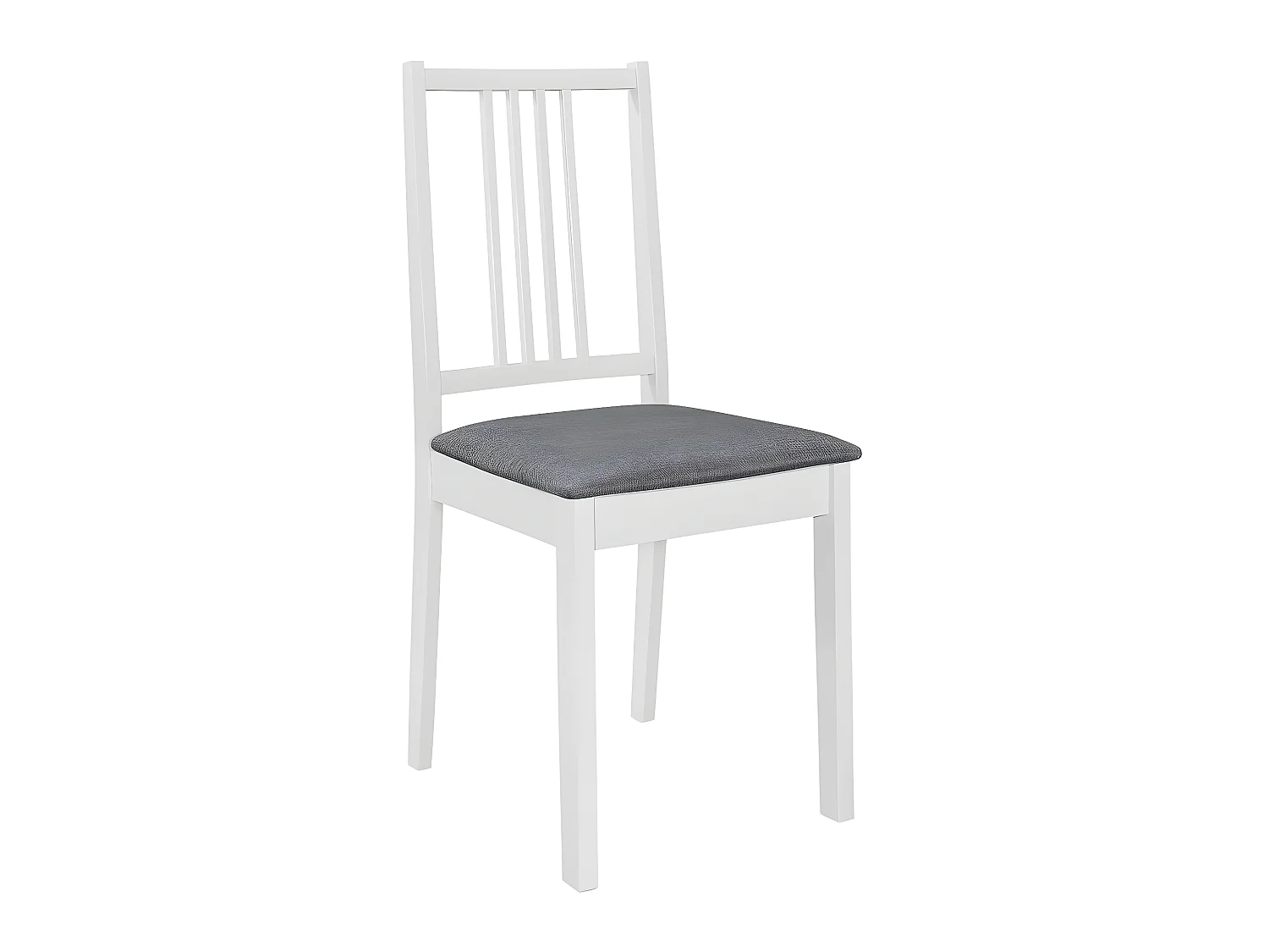 Eetkamerstoelen met kussens set van 4 wit massief hout