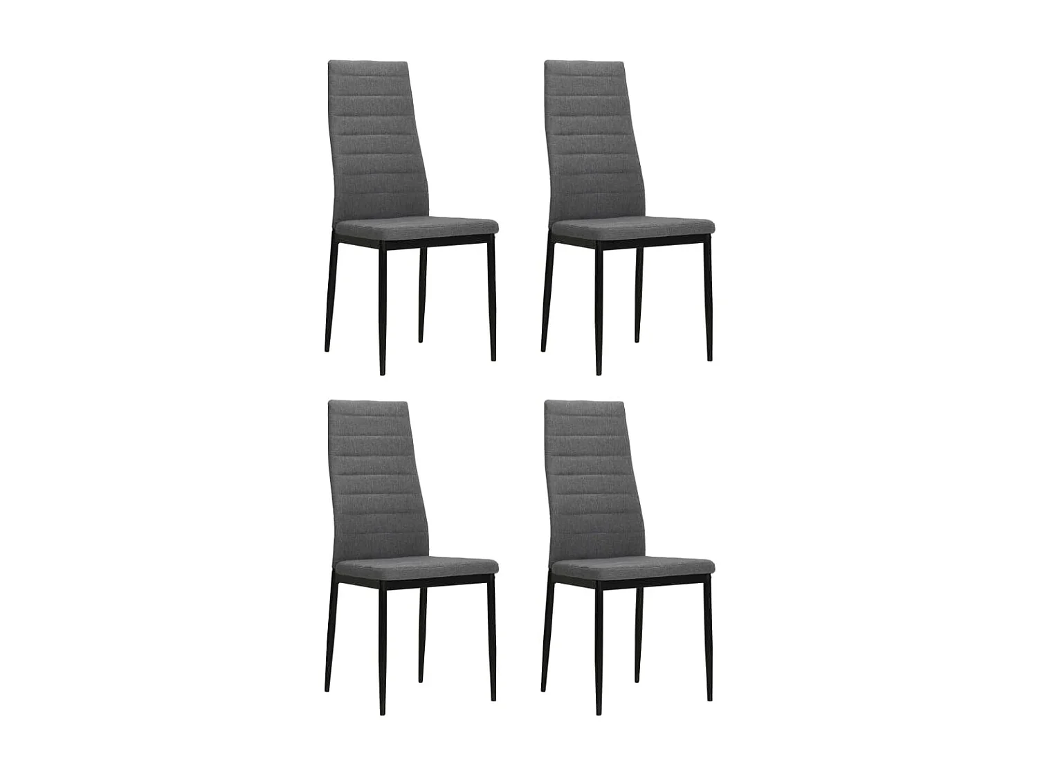 Eetkamerstoelen set van 4 lichtgrijze stof