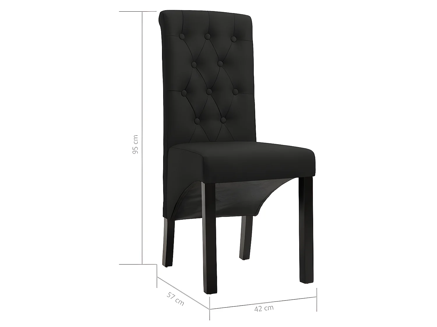 Eetkamerstoelen set van 6 zwarte stof