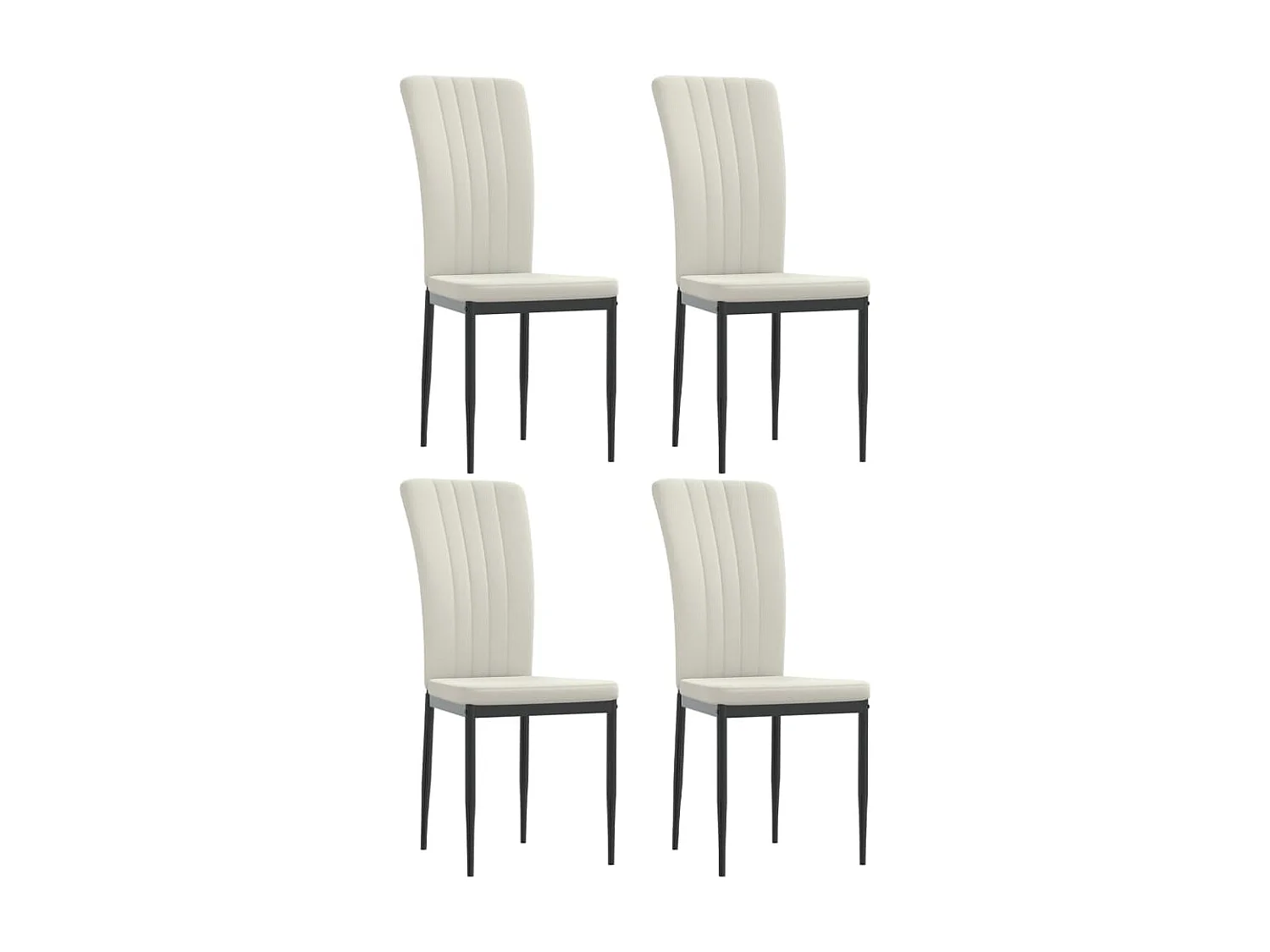 Eetkamerstoelen set van 4 Crème Fluweel