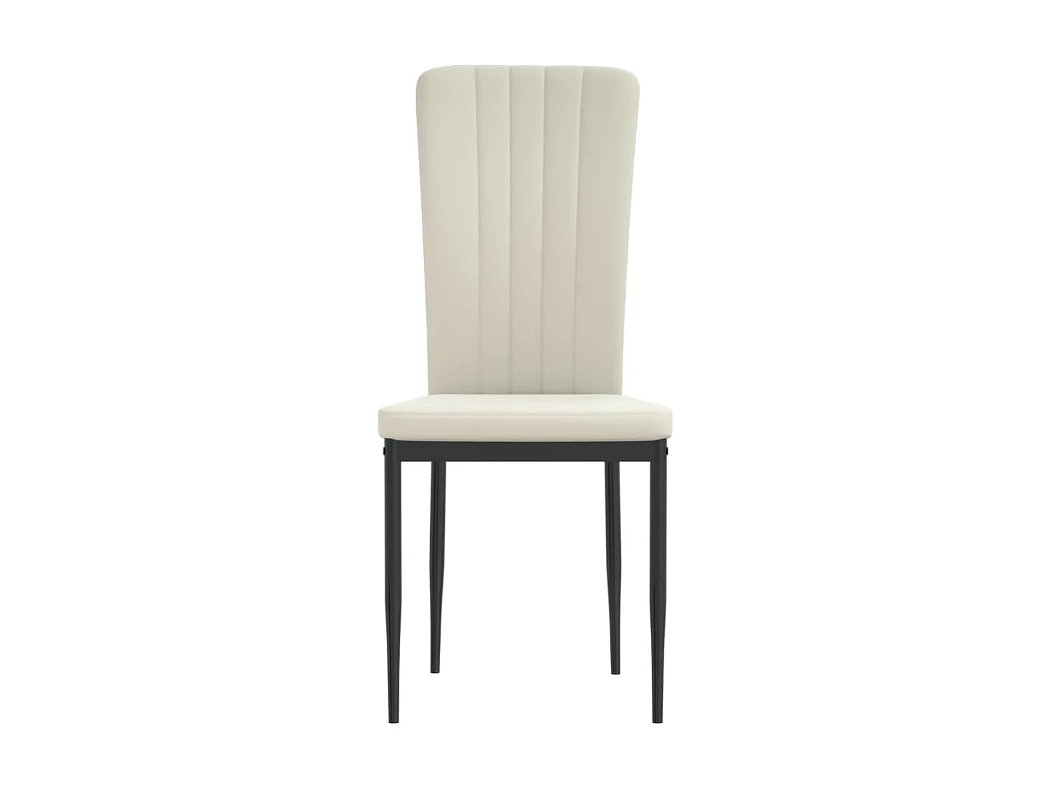 Set di 4 sedie da pranzo in velluto color crema