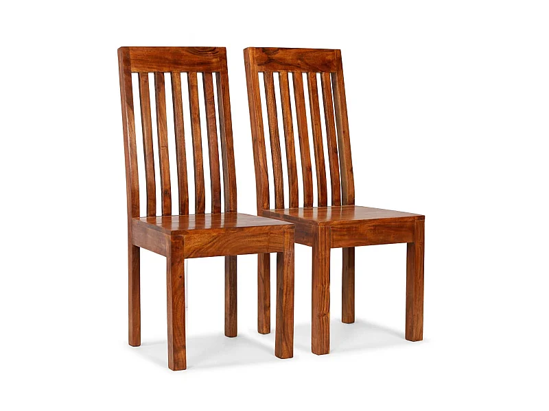 Cadeira de Jantar 2pcs Madeira com Acabamento Mel Moderna