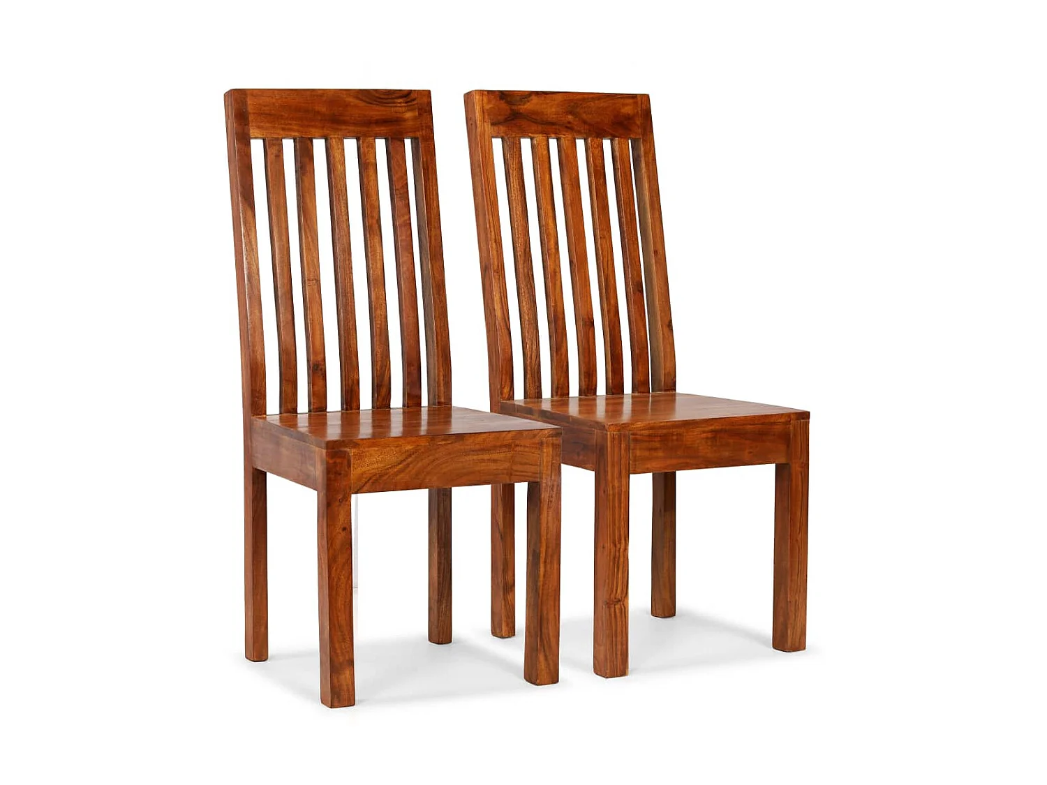 Silla de comedor 2 piezas madera con acabado miel moderna