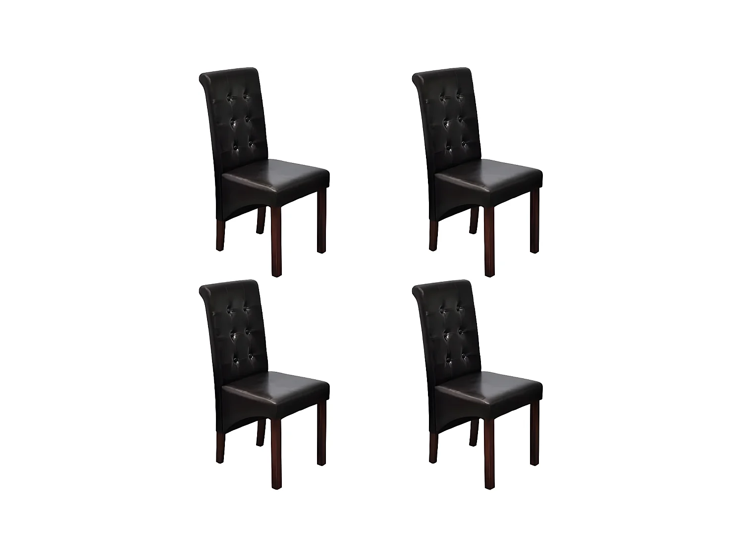 Eetkamerstoelen set van 4 bruin kunstleer