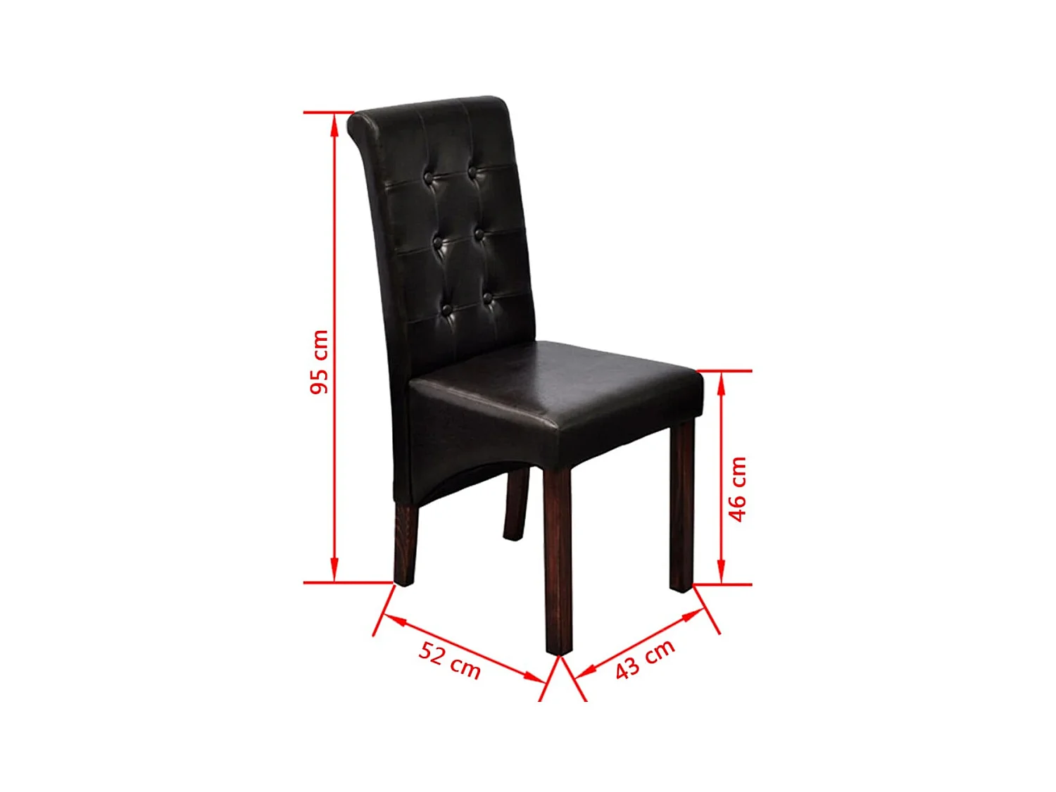 Eetkamerstoelen set van 4 bruin kunstleer