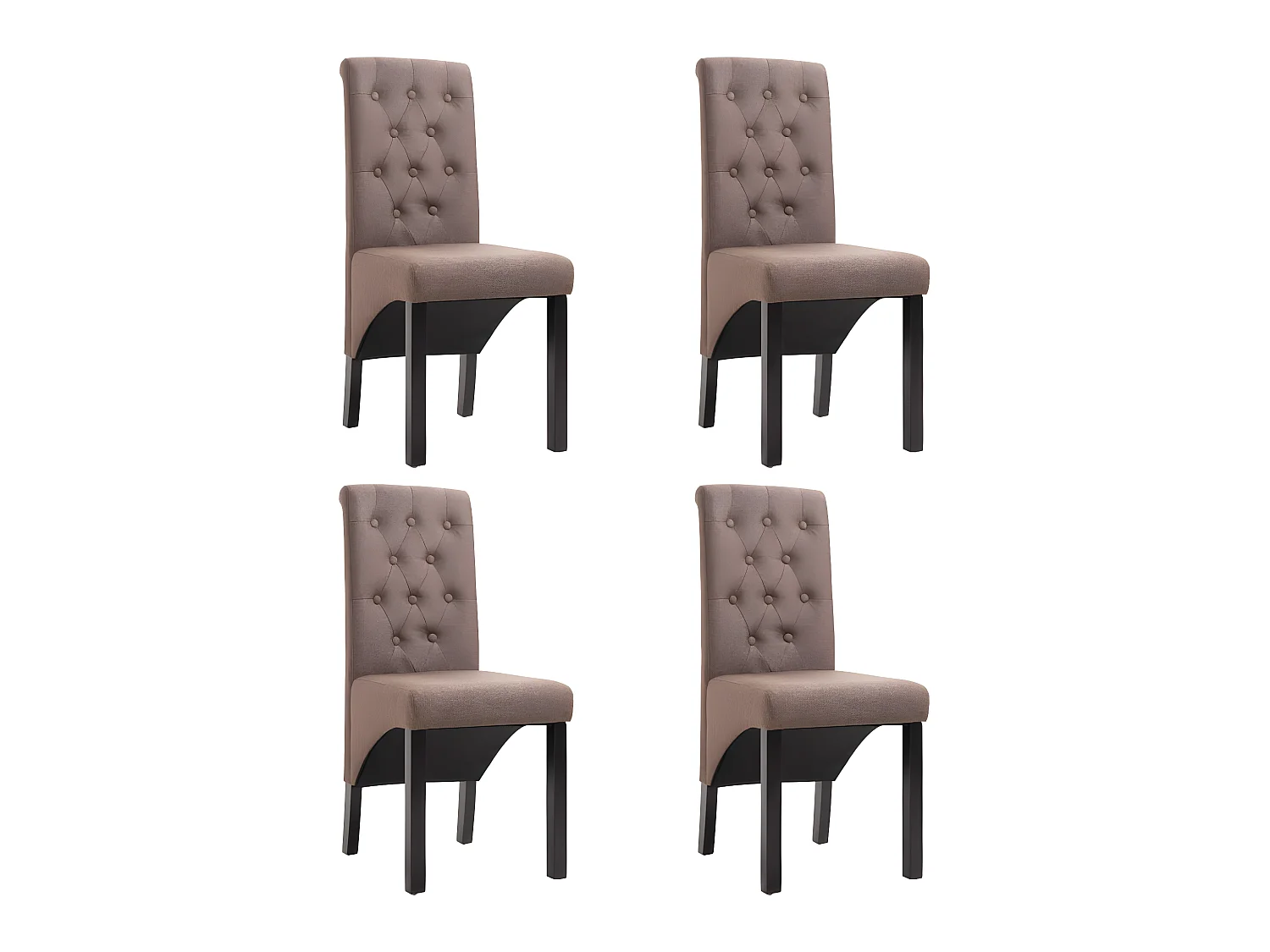 Chaises à manger lot de 4 marron tissu