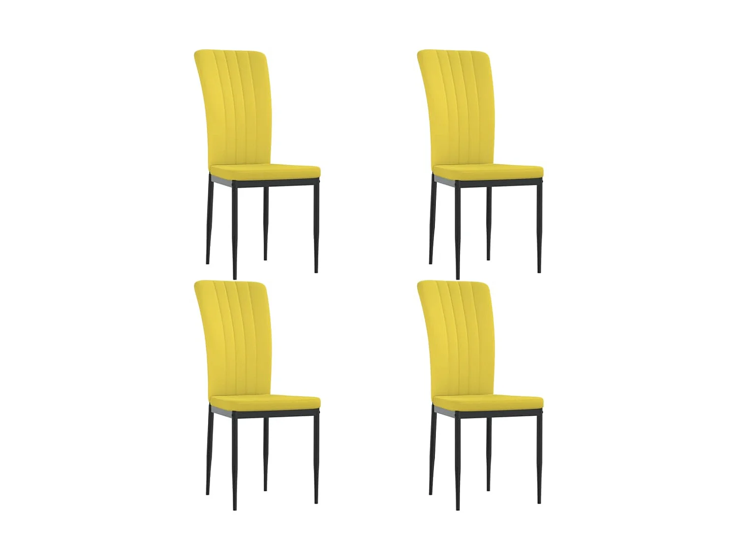 Chaises à manger lot de 4 Jaune moutarde Velours