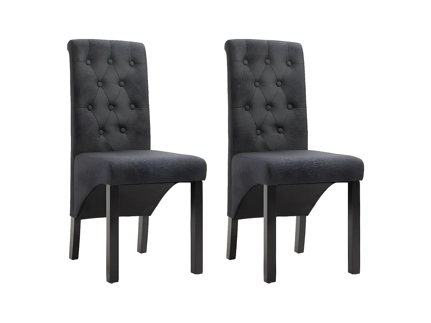 Chaises à manger lot de 2 gris foncé tissu